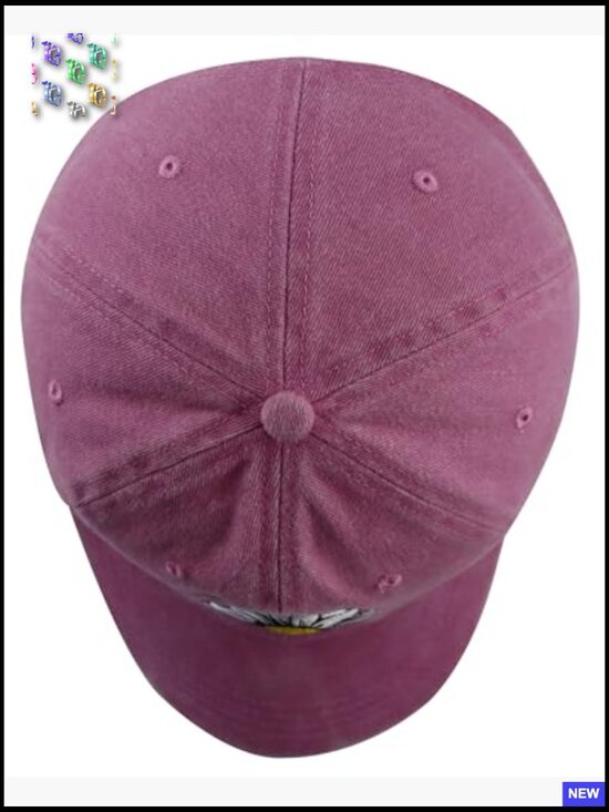 Embroidered Daisy Pickleball Baseball Cap Adjustable Cotton Unisex Sports Hat main image 4